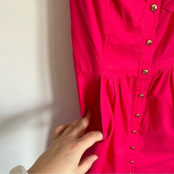 Shoshanna Sleeveless Button Up Mini Dress Pink Size 4 - Picture 8 of 9
